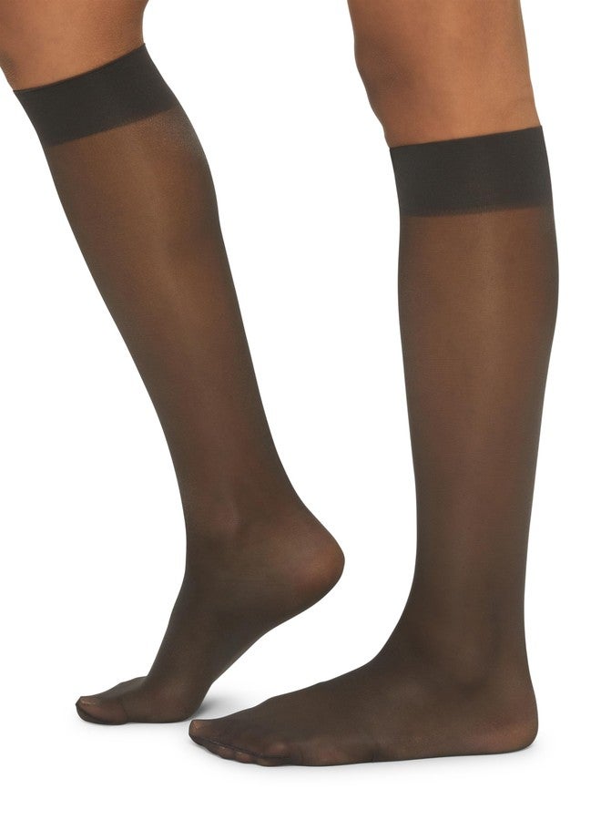 Wolford Satin Touch 20 Knee-Highs for Women Silky Smooth Sheer Socks with Elegant Sheen Comfortable Fit for All-Day Wear Small Black Nearly Black - Image 1